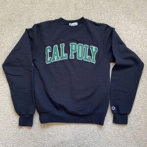 Champion Black Crewneck Sweater with Green Print